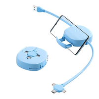 Câble de charge USB rétractable 3 en 1 avec blindage tressé, charge rapide 3A et cordon de synchronisation de données multi-connecteurs