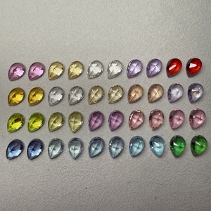 Zircone cubique synthétique en forme de <span class=keywords><strong>poire</strong></span> effet glace pilée, pierres CZ de 3x5mm à 12x16mm, couleurs mélangées, pierres de zircon en vrac pour la fabrication de bijoux - Product Image 3