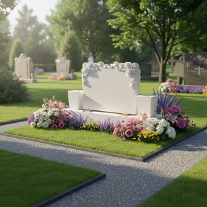 Stèles funéraires en marbre sur mesure, monuments personnalisés, monuments verticaux en marbre blanc - Product Image 1