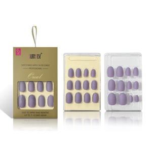 Lot de 24 <span class=keywords><strong>faux</strong></span> <span class=keywords><strong>ongles</strong></span> ovales mats nude pré-collés Sweet Rose – Courts, artificiels, à couverture complète pour femmes - Product Image 2