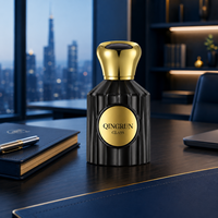 Boîte d'emballage cylindrique ronde de 50 ml à rayures verticales, flacons de parfum vides en verre transparent avec vaporisateur et bouchons dorés, ensemble écologique