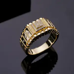 Wholesale Customized Classic Jewellery Gifts Oem Rhodium Plated 925 Sterling Silver White Cubic Zirconia Diamond 925 Mens Rings