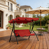 Fauteuil suspendu moderne 2 places en métal pour adulte, avec coussin imperméable et auvent convertible, idéal pour jardin, villa, balcon – Mobilier d'extérieur