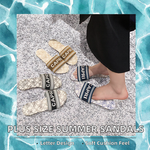 QLFashion Pantalones Capri de Talla Grande para Mujer, Estilo Gladiador, Verano 2025, Nuevo, Bordado con Alfabeto, Estilo Coreano, Acolchado, para Vacaciones en la Playa, Word231231 - Product Image 2