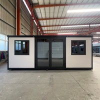 Maisons préfabriquées en acier en gros, conteneurs extensibles de 20 pieds avec 2 chambres, villas modulaires à vendre