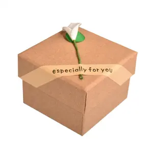 키즈 헤어 바비 핀 맞춤형 소매 선물 상자 다크 브라운 크래프트 종이 화장품 선물 상자 친환경 맞춤형 종이 선물 상자