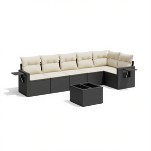 Set Divano da Giardino in Rattan PE, Arredamento da Esterno Regolabile, Design Contemporaneo, Cuscini in Schiuma ad Alta Densità, per Uso in Giardino - Product Image 1