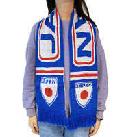 Benutzer definierte hochwertige Jacquard gewebte Acryl Strick Sport Team Soccer Club Fußball Fans Souvenir Schal für Frankreich und Japan