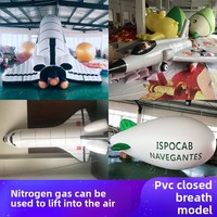 Modèle de simulation d'avion gonflable, dirigeable, avion de ligne, flottant en extérieur, personnalisé, en PVC, pour l'école, aérospatiale, imprimé UV