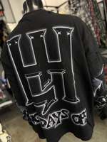 T-shirt à manches longues en coton Yingling personnalisé avec logo en strass pour hommes, coupe ample, impression DTG
