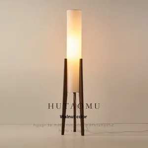 Lampada da Terra in Legno Naturale Stile Wabi-Sabi per Casa, Atmosfera Vintage per Camera da Letto e Soggiorno, da Posizionare Accanto al Divano o al Tavolino - Product Image 6