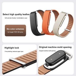 FORWELLENY Nouveau <span class=keywords><strong>bracelet</strong></span> sport pour homme et femme en <span class=keywords><strong>cuir</strong></span> véritable, <span class=keywords><strong>bracelet</strong></span> de montre magnétique de remplacement pour Google <span class=keywords><strong>Fitbit</strong></span> Air - Product Image 4