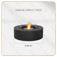 CRUISE D1000mm Chauffage de jardin extérieur autoportant rond en acier naturel Propane foyer au gaz avec télécommande