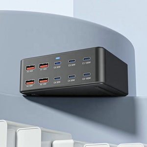 330W gan 6 * USB C + 4 * USB một hub Máy tính để bàn sạc QC3.0 đa cổng du lịch Sạc Adapter phổ PD 100W 65W nhanh sạc ổ cắm - Product Image 4