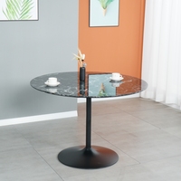 Meubles de salle à manger sur mesure, table ronde en verre, marbre, bois, MDF pour la maison et les restaurants