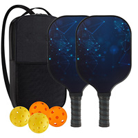 Raquette de pickleball pour sports de plein air, panneau en nid d'abeille en fibre de carbone Kevlar, design léger à motif géométrique avec sac de transport USAPA