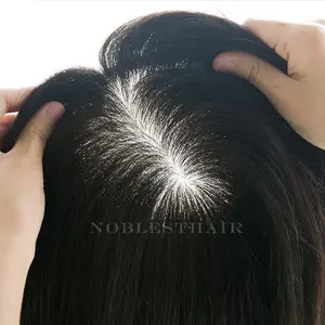 100% Unprocessed Brazilian Virgin Cuticle Aligned Hair Fine Mono Top Toupee Human Hair Topper Toupee For Woman