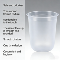 Gobelets en plastique jetables à fond rond en PP, transparents et givrés, en forme de U, pour Bubble Tea, Lait Boba, avec couvercle, 14oz 16oz 380ml, avec logo de mariage personnalisé