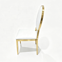 Chaise moderne décorative en acier inoxydable doré, mobilier de luxe pour mariage, banquet et événements