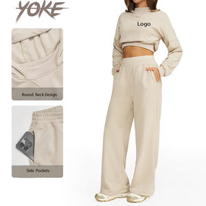 كنزات نسائية رائجة البيع من Yoke مع تصميم عصري برقبة مستديرة جيوب علوي وجانبي للمحصول للشتاء بغطاء رأس لليوجا - Product Image 1