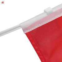 Drapeau de voiture personnalisé en polyester 12*18 pouces du Maroc avec mât en plastique pour vente en gros