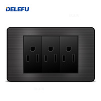 BAOBEN - Prise murale USB Type C en acier inoxydable noir, série American Standard, pour ordinateur