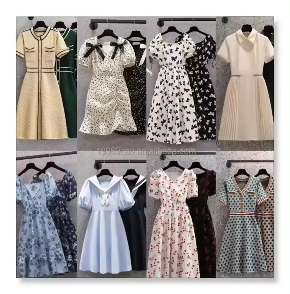 Vente en gros Nouveau top mix robe pour femmes 2023 emballage en vrac vêtements d'occasion étiquette coupée stock de vêtements