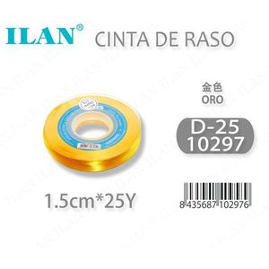 ริบบิ้นผ้าซาติน 1.5 ซม. X 25 หลา สีทอง D25 - Product Image 1