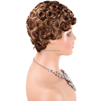 Perruques Courtes en Gros à Prix Usine, Cheveux Humains 100% Vierge Remy pour Perruques en Dentelle, Densité Personnalisable, Cheveux Malaisiens Bouclés