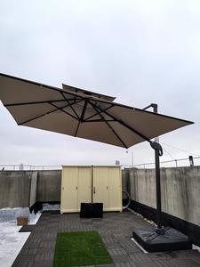 Payung Aluminium Persegi Tahan Lama Bergaya Kontemporer untuk Furnitur Luar Ruangan, Patio, Halaman, Taman, Pantai, Ruang Makan, Ruang Tamu - Product Image 4