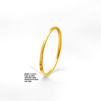 Bague ultra-fine en acier inoxydable de 0,5 mm, minimaliste, empilable, en stock, vente en gros de bijoux