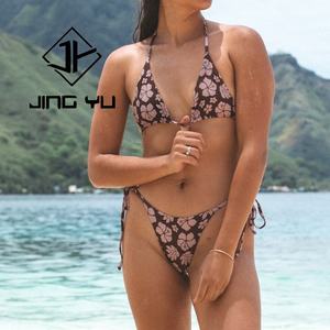 Fabricante de Bikinis, Traje de Baño de Nailon Ecológico Personalizado con Estampado Hawaiano, Estilo Bandeau con Nudo - Product Image 4