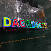 Letrero Luminoso Personalizado de Acrílico Líquido Iluminado en 3D RGB a Todo Color con Logotipo LED para Negocios, Letrero para Fachada de Tienda al Aire Libre