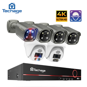 Techage 8CH 4K 8MP POE CCTV-Kamera-Set Vollfarbiges Smart NVR-System mit Audio für Haussicherheit - Product Image 1