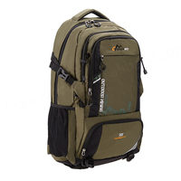 Sac à dos de randonnée et de voyage pour homme, grande capacité 56-75L, en polyester Oxford imperméable, personnalisable, avec cordon de serrage, vente chaude directe usine