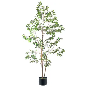 Yapay Ficus ağacı yeşil bonsai Ficus ağacı satılık kapalı yapay bitkiler üreticisi