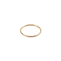 Bague extrêmement fine en acier inoxydable or 18 carats avec pierres de zircon | Bague fine antirouille imperméable et hypoallergénique pour femme