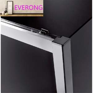 Panneaux de <span class=keywords><strong>douche</strong></span> en verre trempé 6mm 8mm au design moderne, <span class=keywords><strong>porte</strong></span> coulissante à cadre en acier inoxydable <span class=keywords><strong>avec</strong></span> style ouvert en laiton pour hôtels - Product Image 5