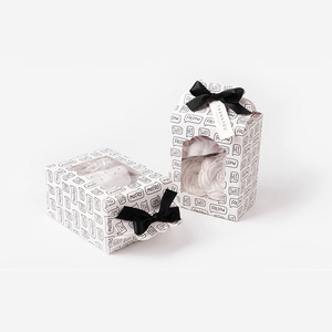 Custom Gift Box with PVC <strong>windows</strong> Small Packaging Bow Recycled Nail Polish Print Make up Clothes Package Foldable Box - Product Image 4