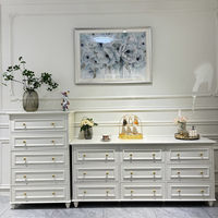 Armoire de rangement à cinq tiroirs en bois massif de style américain, grande capacité, durable, design simple, minimaliste et moderne, salon, chambre à coucher