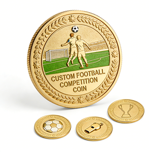 Moneta commemorativa da collezione personalizzata per partite di calcio, medaglia da calcio in rilievo, moneta sfida da collezione, all'ingrosso direttamente dalla fabbrica - Product Image 5
