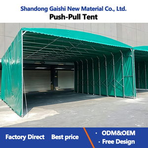 Grande tente pliante rétractable en PVC résistante au vent et à la corrosion pour le stockage sur site, à ouverture coulissante - Product Image 6