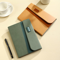 Carnet de notes à 5 anneaux avec porte-stylo intégré, idéal pour les réunions d'entreprise, portable, personnalisable avec logo