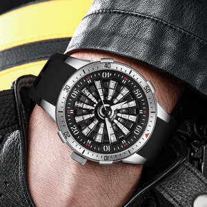 Nuovo Orologio da Uomo Automatico in Acciaio Inossidabile con Quadrante Scheletrato Luminoso, Impermeabile 5ATM, Cinturino in Silicone, 46mm, Cristallo - Product Image 3