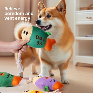 Jouets pour animaux de compagnie en gros, écologiques, style dessin animé, pour chiens et chats, jouet à mâcher interactif résistant aux morsures pour chiots, design poisson en peluche - Product Image 3