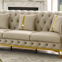 Canapé d'angle Chesterfield en velours tufté de luxe Winforce Turkiye Design, meubles de salon, ensemble de canapés en forme de L