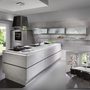 Gabinetes <span class=keywords><strong>de</strong></span> Cocina <span class=keywords><strong>de</strong></span> Lujo en Laca Blanca Mate, <span class=keywords><strong>Puertas</strong></span> sin Tiradores con Sistema Push-to-Open, Diseño Moderno y Minimalista Personalizado para Proyectos <span class=keywords><strong>de</strong></span> Villas - Product Image 3