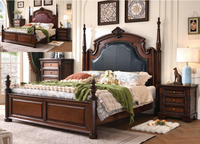 Ensemble de meubles de chambre à coucher de haute qualité en bois, lit double de princesse, design européen