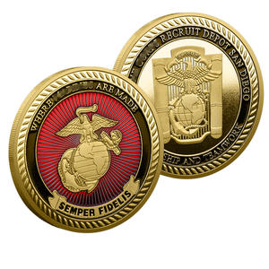 库存金银镀金金属工艺品纪念币训练基地主题纪念币团队精神收藏币 - Product Image 1