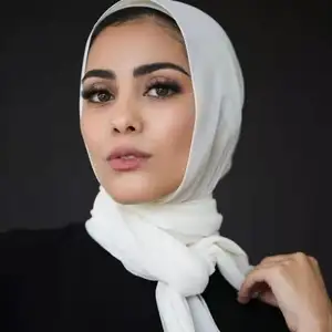 Sıcak satış ucuz fiyat fabrika toptan arap Dubai müslüman şifon eşarp türban kadın malezya başkanı sarın düz eşarp başörtüsü